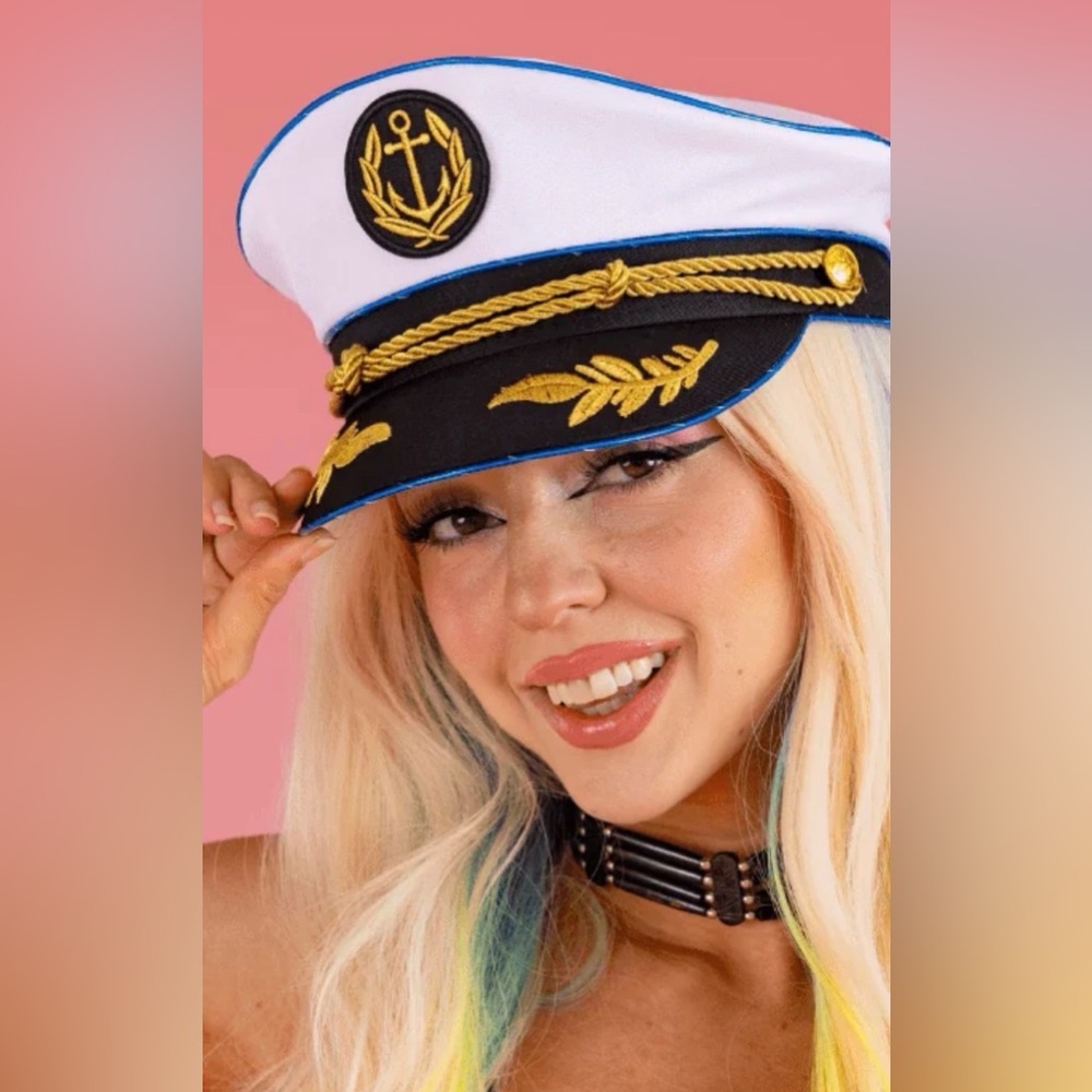 Nu Shuz Key West Nautical Neon LED Light Up Captain Hat